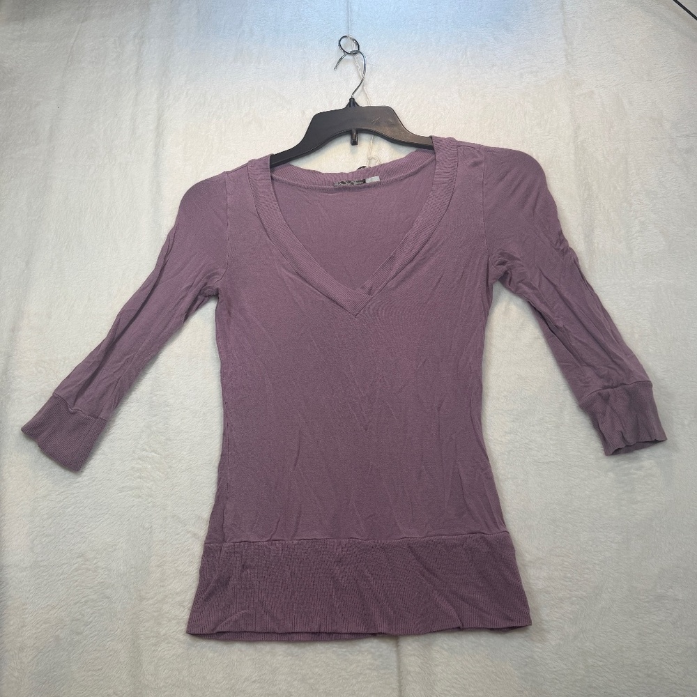 Dynamite Sweater Womens Size Small Violet V-Neck Preppy Barbiecore Y2K